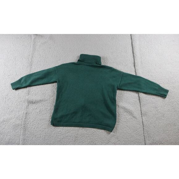 Kordal Sweater Xs Green Pima Cotton Alpaca Turtleneck Cropped Peru Pullover - Picture 2 of 7